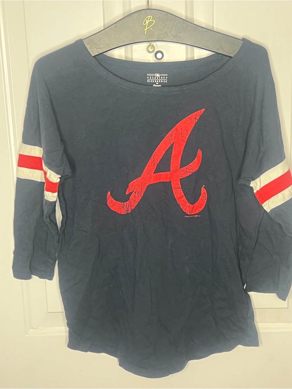 Atlanta Braves 3/4 Sleeve Shirt Women’s Medium Campus Lifestyle MLB Genuine Merc